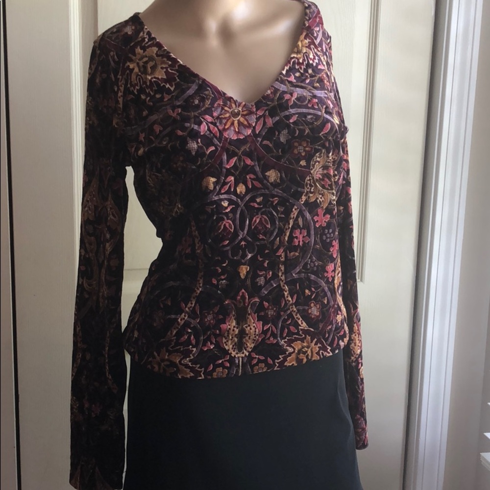 V-Neck Soft Velour Tops